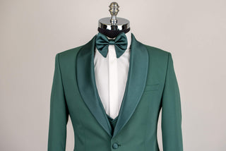 Zaļš Quesste slim fit smokings ar vesti