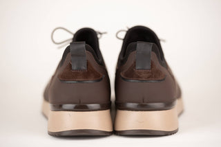 Tumši brūni Toroslar matēti ādas sportiski apavi ar zamšādas detaļām