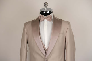 Beige Quesste slim fit tuxedo with a vest