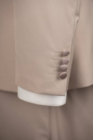 Beige Quesste slim fit tuxedo with a vest