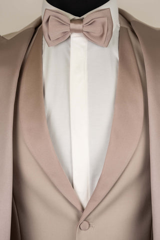 Beige Quesste slim fit tuxedo with a vest