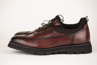 Tumšas bordo krāsas Toroslar ādas kurpes ar masīvu zoli