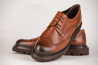 Cognac Derimo shoes with chunky sole