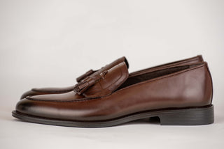 Brown Derimo leather tassel loafers