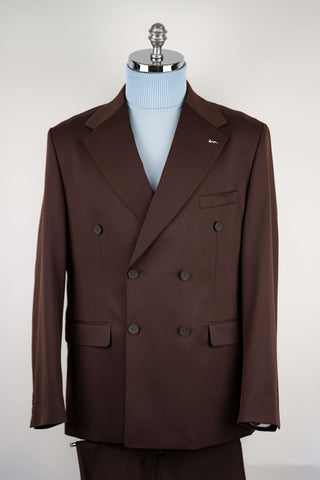 Brown Emilio Massimo double-breasted oversized suit