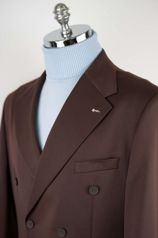Brown Emilio Massimo double-breasted oversized suit