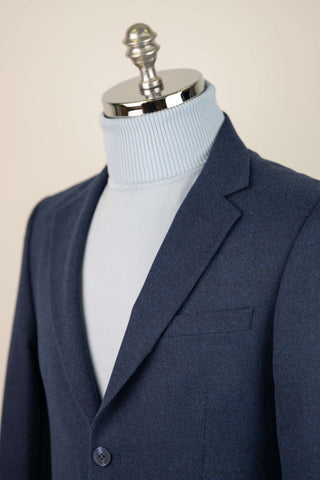 Dark blue Montmen slim fit tweed blazer