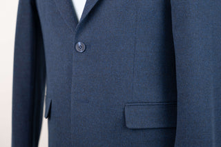 Dark blue Montmen slim fit tweed blazer