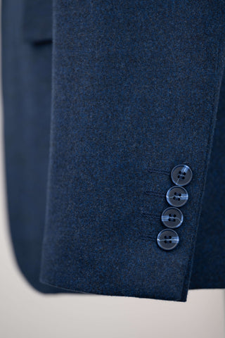 Dark blue Montmen slim fit tweed blazer