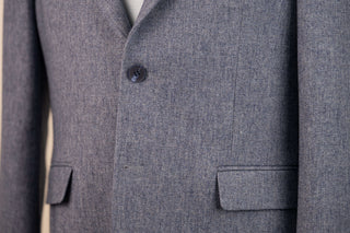 Gaiši pelēki zila Montmen slim fit tvīda žakete