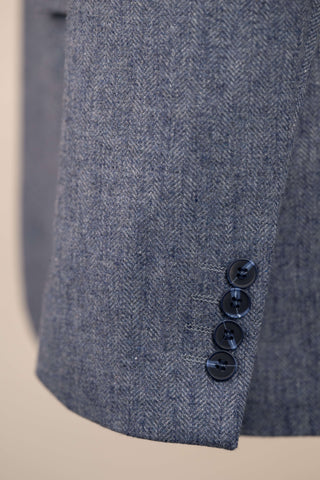 Gaiši pelēki zila Montmen slim fit tvīda žakete