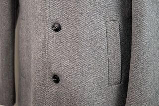 Grey Montmen extended coat with detachable front insert
