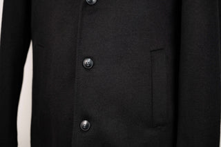 Black Montmen coat with detachable front insert