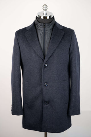Grey-blue Montmen coat with detachable front insert