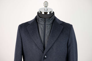 Grey-blue Montmen coat with detachable front insert
