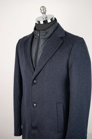 Grey-blue Montmen coat with detachable front insert