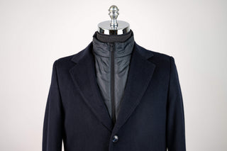 Dark blue Montmen coat with detachable front insert