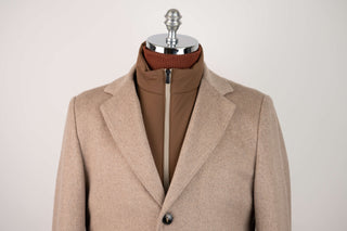 Beige Montmen coat with detachable front insert