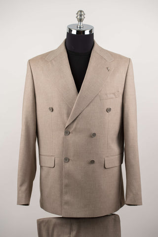 Bēšs Lucio divrindu pogu oversize uzvalks