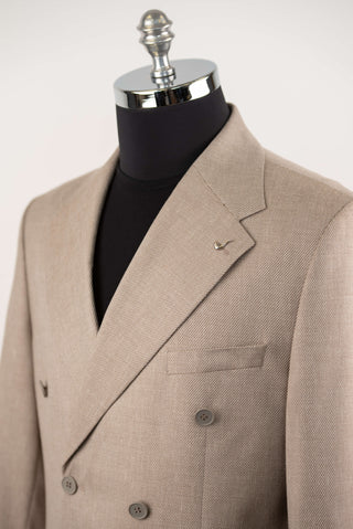 Beige Lucio double-breasted oversized suit