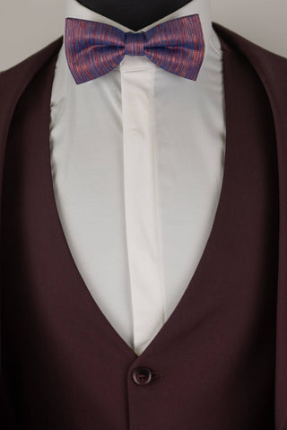 Dark burgundy Quesste extended suit with a vest