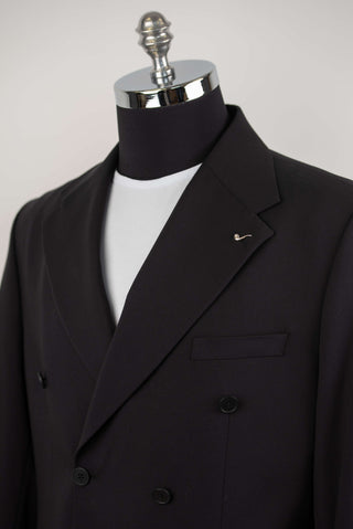 Black Lucio double-breasted oversized suit