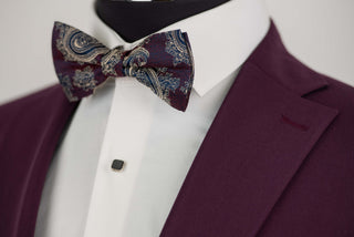 Violetīgi bordo Quesste pagarināts uzvalks ar vesti