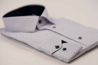 Nino Pacoli slim-fit shirt with a detailed purple pattern