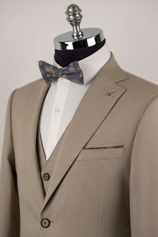 Beige Lucio regular fit suit without vest