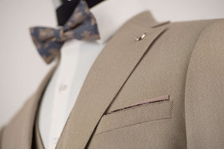 Beige Lucio regular fit suit without vest