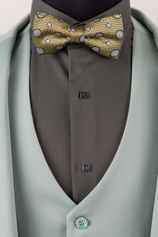 Mint green Azzaro slim fit suit with a vest