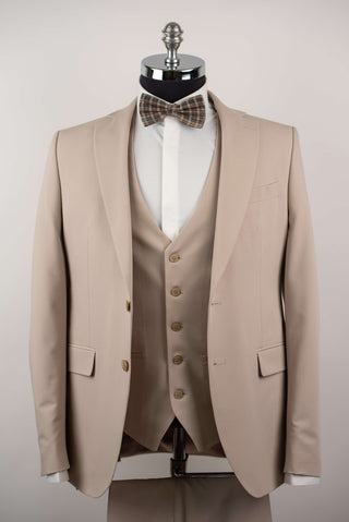 Bēšs Quesste pagarināts uzvalks ar vesti