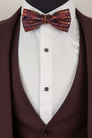 Dark burgundy Quesste extended suit with a vest