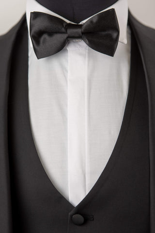 Black Azzaro slim fit tuxedo with a pattern and a vest