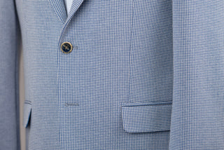 Lozenge regular fit stretch blazer with a blue and white pattern