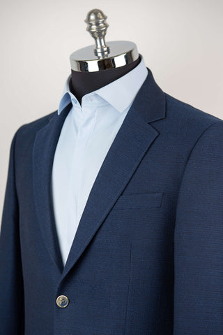 Dark blue Lozenge slim fit stretch blazer