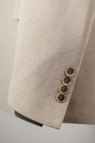 Beige Lozenge slim fit stretch blazer