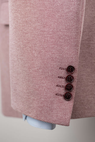 Lozenge regular fit stretch blazer with a burgundy and white pattern
