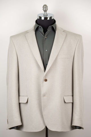 Lozenge extended stretch blazer with a beige and white pattern