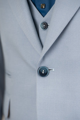 Gaiši zils Quesste slim fit uzvalks ar vesti