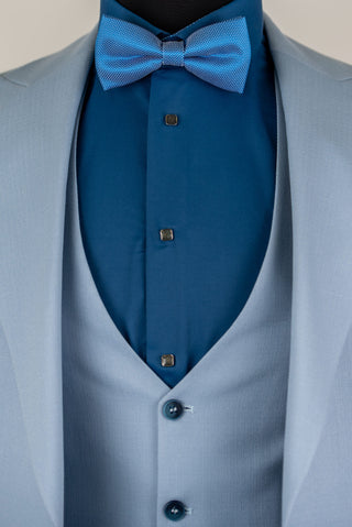 Gaiši zils Quesste slim fit uzvalks ar vesti