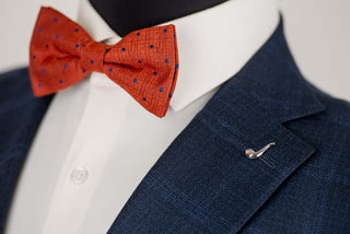 Dark blue Lucio regular fit suit with a soft plaid pattern