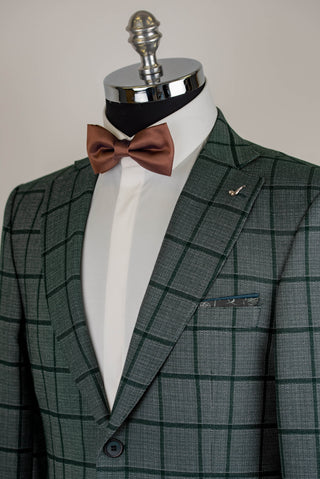 Green Lucio extended suit with a plaid pattern