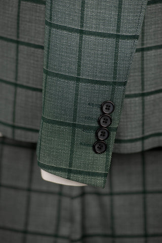 Green Lucio extended suit with a plaid pattern