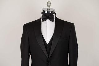 Black Lucio slim fit tuxedo with a vest