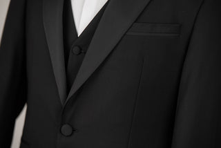 Black Lucio slim fit tuxedo with a vest