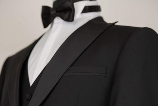 Black Lucio slim fit tuxedo with a vest