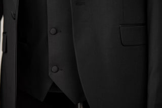 Black Lucio slim fit tuxedo with a vest