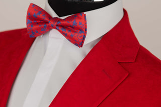 Bright red Victor Enzo slim fit velvet blazer