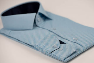 Gaiši zils Nino Pacoli slim fit krekls ar rakstu